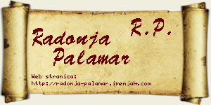 Radonja Palamar vizit kartica